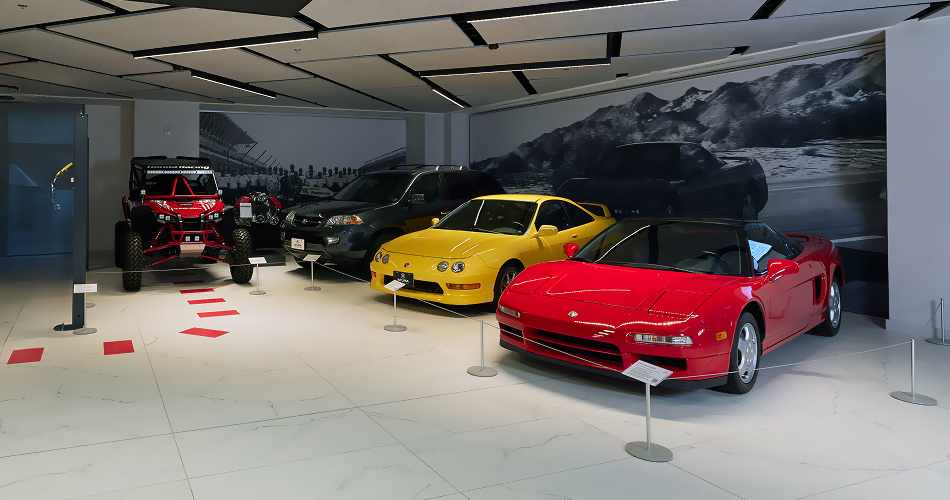 Classic Honda sports cars in the American Honda Collection.